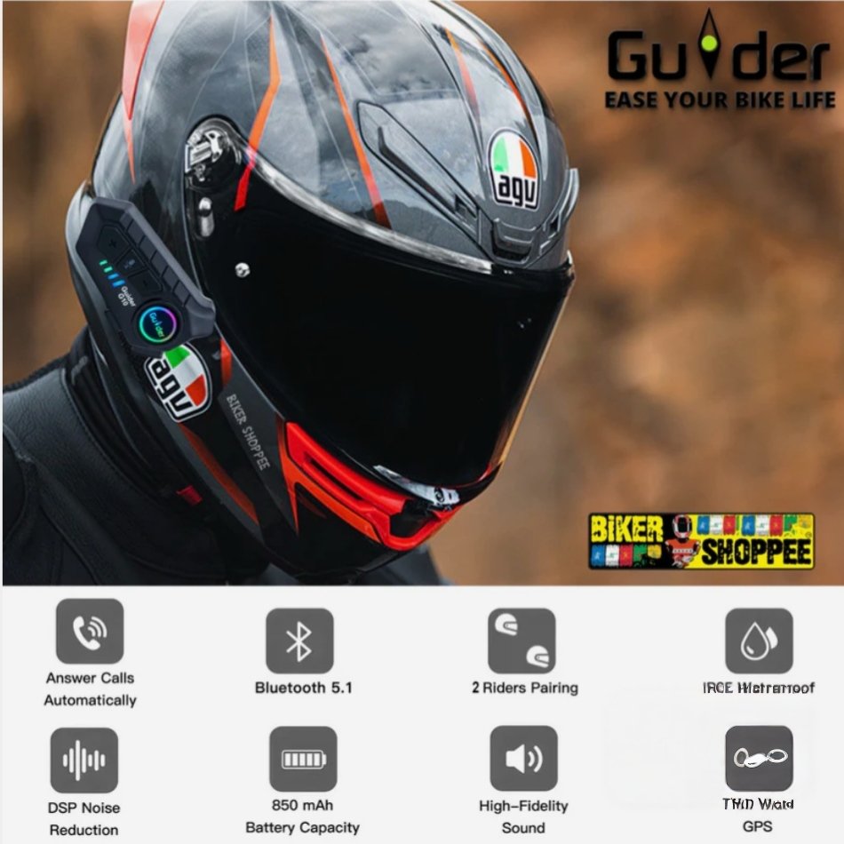 GUIDER G10 WIRELESS HELMET BLUETOOTH HEADSET - Image 4