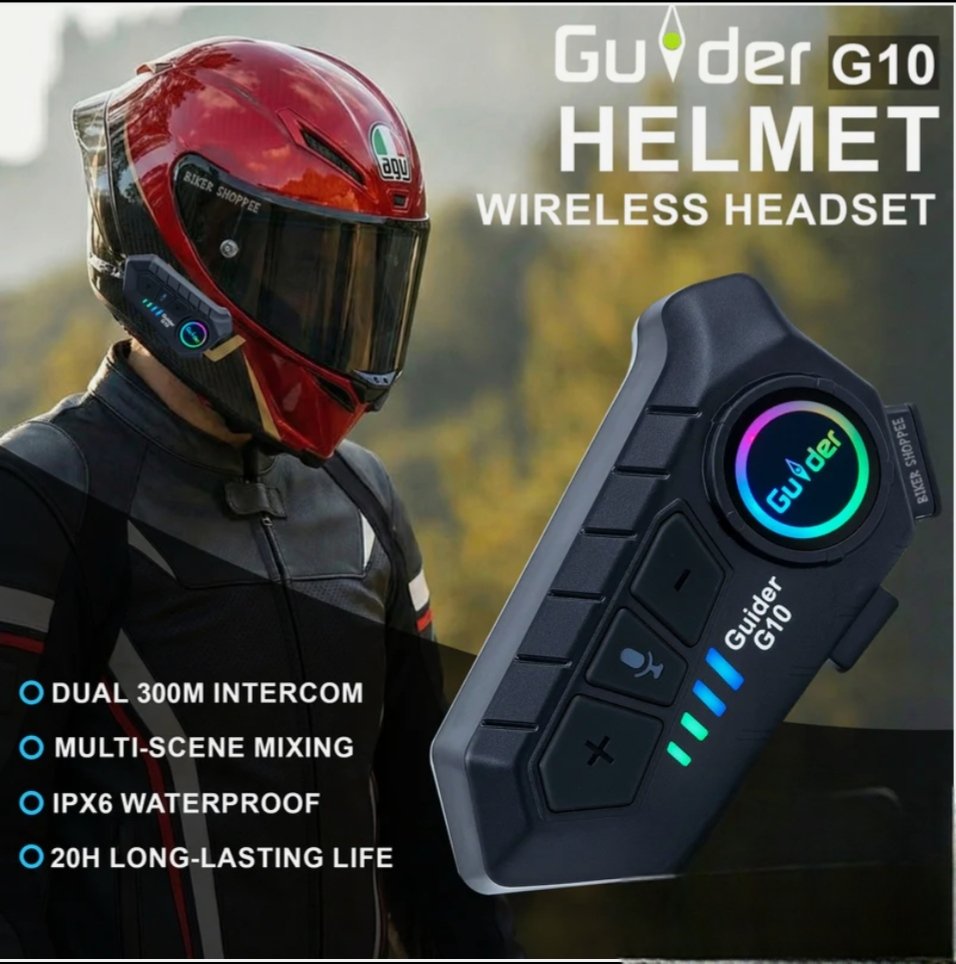 GUIDER G10 WIRELESS HELMET BLUETOOTH HEADSET - Image 10