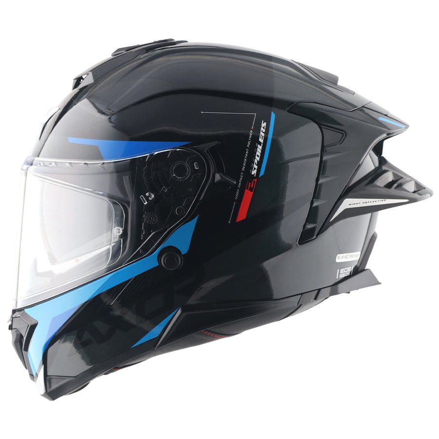 AXOR BRUTALE KRYPTIC DUAL SPOILER HELMET BLACK BLUE - Image 4