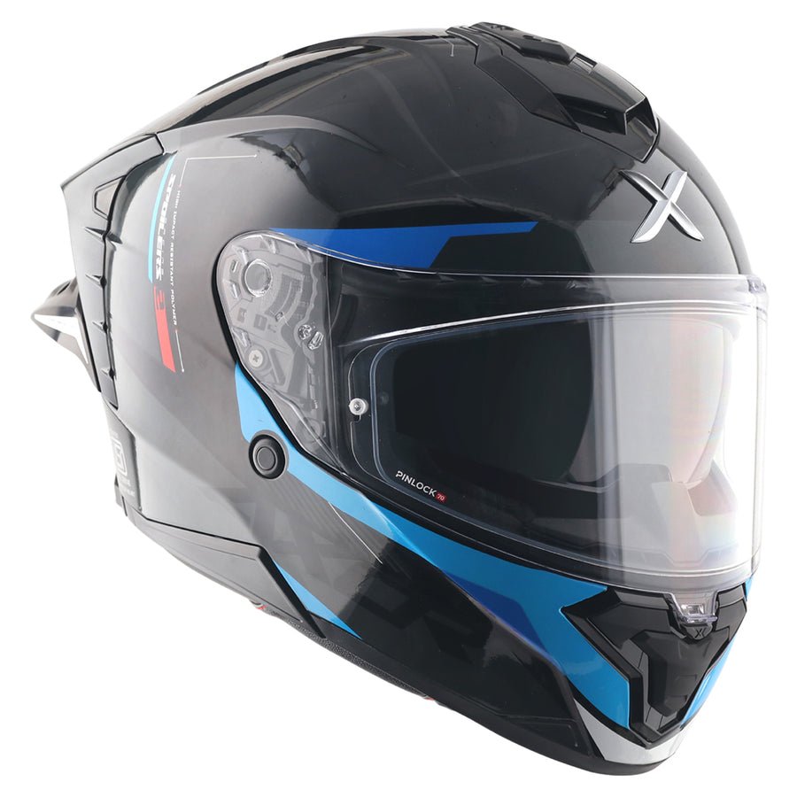 AXOR BRUTALE KRYPTIC DUAL SPOILER HELMET BLACK BLUE - Image 3