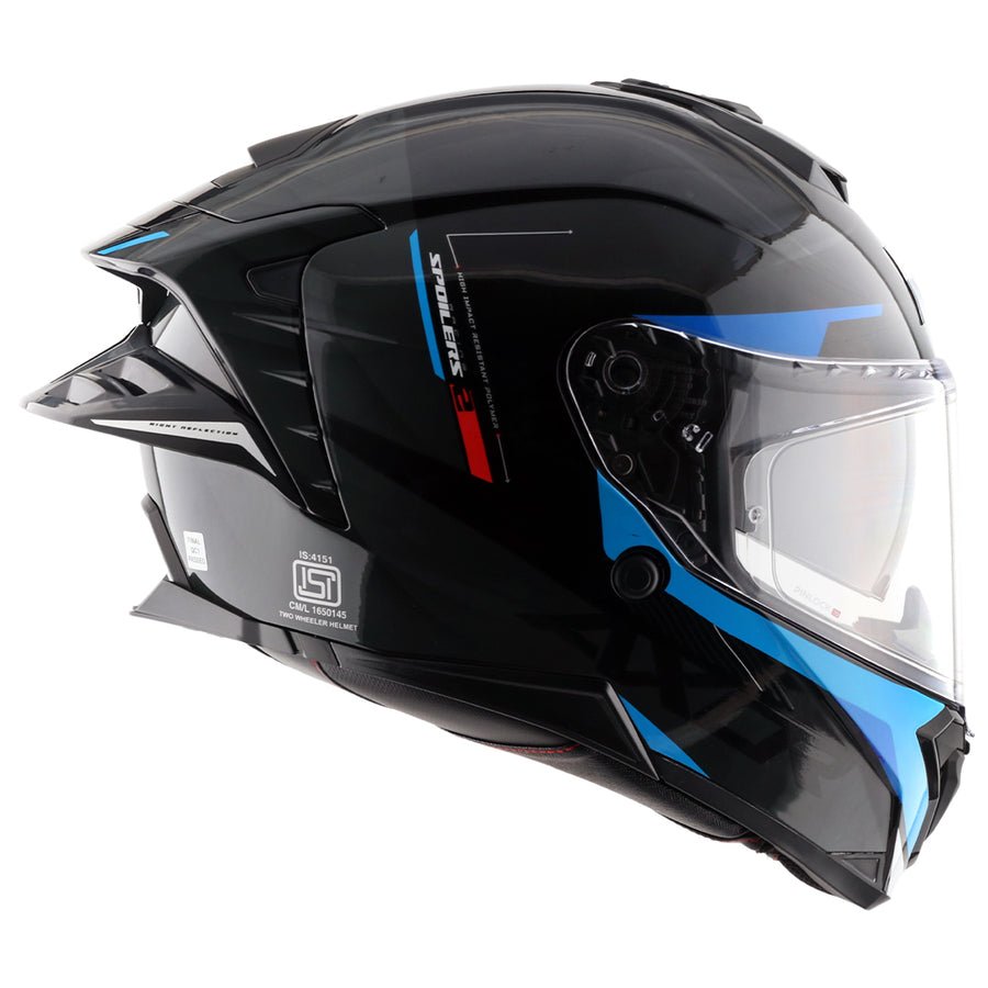 AXOR BRUTALE KRYPTIC DUAL SPOILER HELMET BLACK BLUE - Image 5
