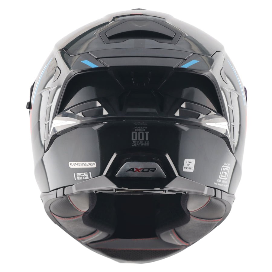 AXOR BRUTALE KRYPTIC DUAL SPOILER HELMET BLACK BLUE - Image 9