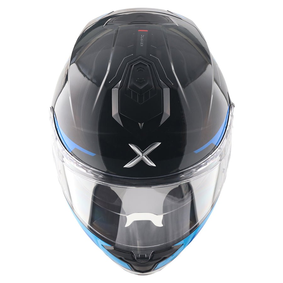 AXOR BRUTALE KRYPTIC DUAL SPOILER HELMET BLACK BLUE - Image 8