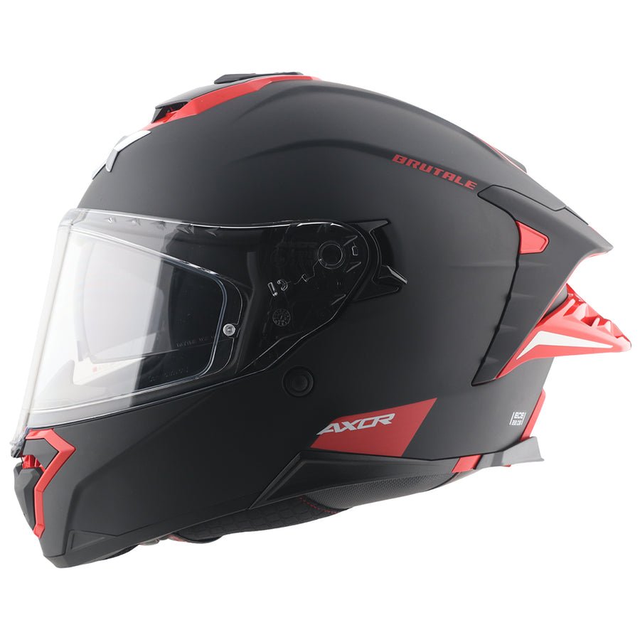 AXOR BRUTALE CORSA DUAL SPOILER HELMET DULL BLACK RED - Image 6
