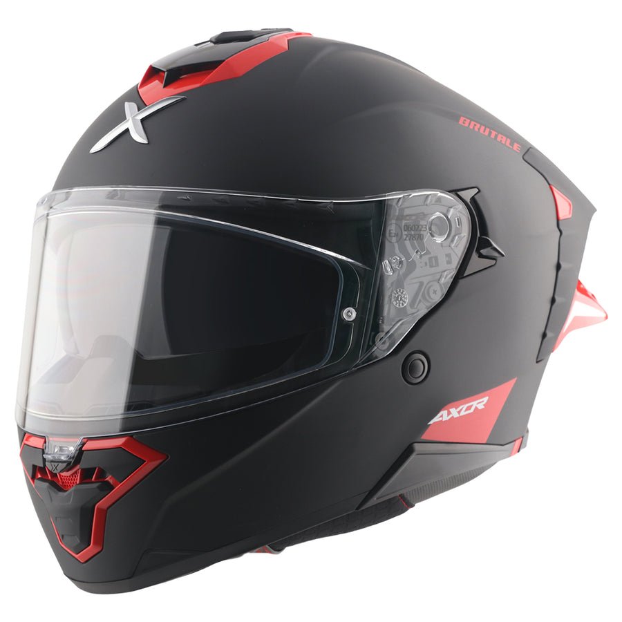 AXOR BRUTALE CORSA DUAL SPOILER HELMET DULL BLACK RED