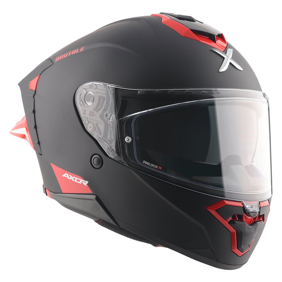 AXOR BRUTALE CORSA DUAL SPOILER HELMET DULL BLACK RED - Image 3