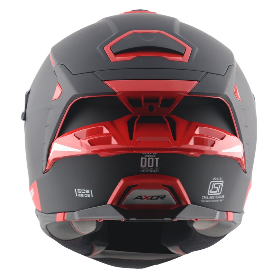 AXOR BRUTALE CORSA DUAL SPOILER HELMET DULL BLACK RED - Image 8