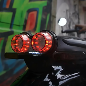 Dual round tail light motorcycle