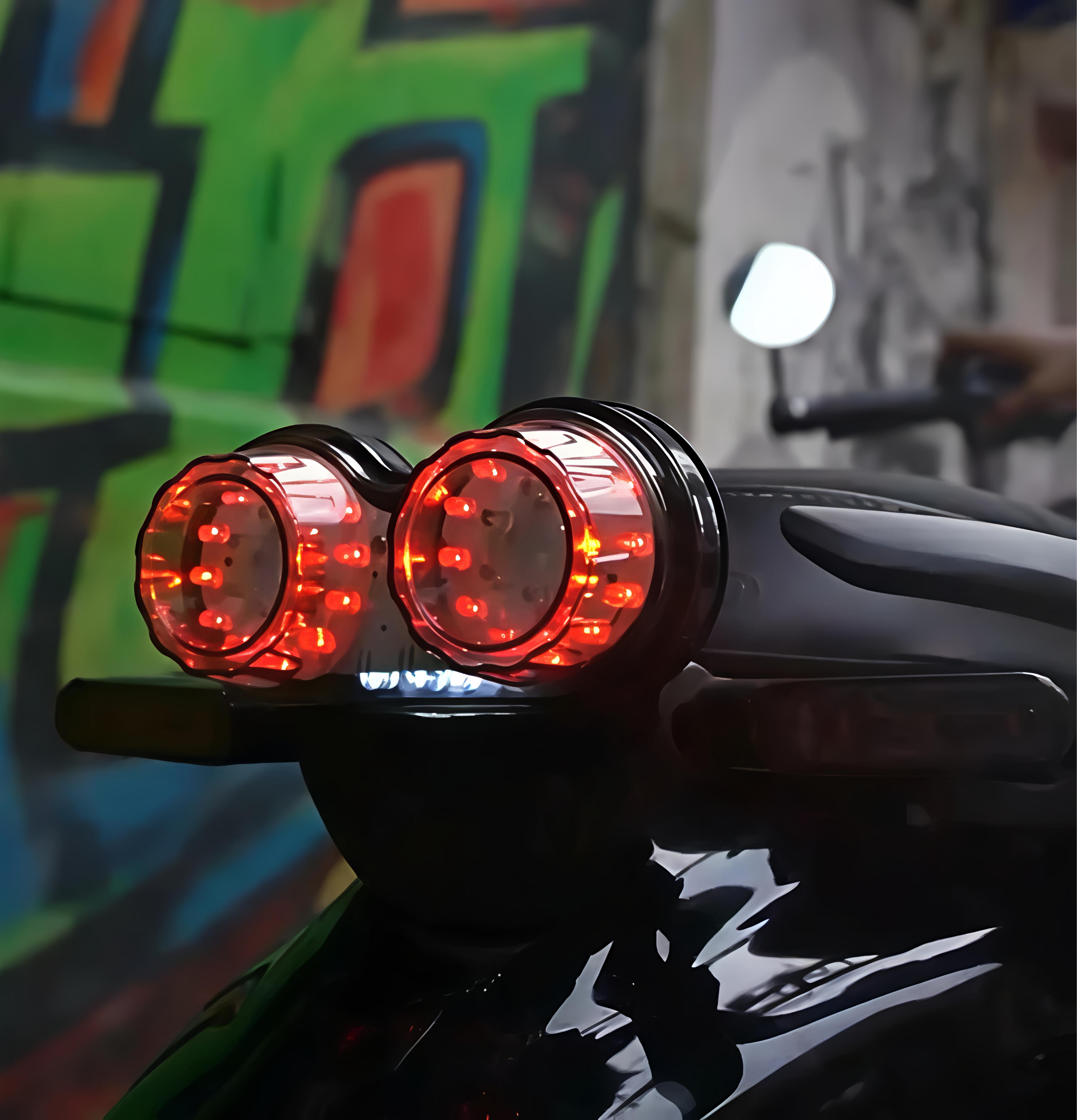 Dual round tail light motorcycle
